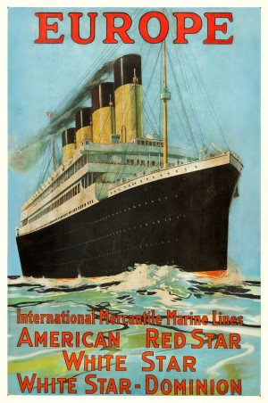 Travel to Europe vintage poster
